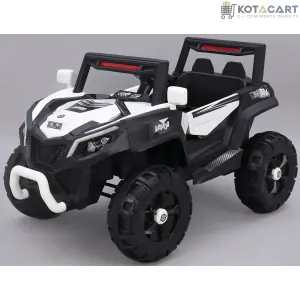 Electric Ride on for Kids | Battery Car For 1 to 7 Year Kids | Car For Kids with Swing Option, Music System, Spring Suspension and Remote Control- White | Same-Day Delivery in Delhi NCR