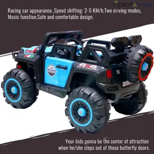 Electric Ride on for Kids | Battery Car For 1 to 7 Year Kids | Car For Kids with Swing Option, Music System, Spring Suspension and Remote Control- Blue | Same-Day Delivery in Delhi NCR