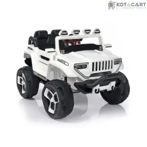 2023 4 Wheel Drive on 12v White Bugatti for Kids & Toddlers | Same-Day Delivery in Delhi NCR