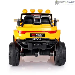 Jumbo-sized Ride-on Yellow 4x4 Battery Operated Bugatti Jeep for Kids | Same-Day Delivery in Delhi NCR