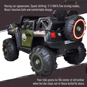 Electric Ride on for Kids | Battery Car For 1 to 7 Year Kids | Car For Kids with Swing Option, Music System, Spring Suspension and Remote Control- Green | Same-Day Delivery in Delhi NCR