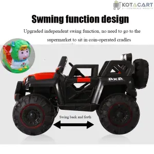 Electric Ride on for Kids | Battery Car For 1 to 7 Year Kids | Car For Kids with Swing Option, Music System, Spring Suspension and Remote Control- White | Same-Day Delivery in Delhi NCR