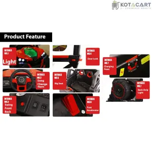 Electric Ride on for Kids | Battery Car For 1 to 7 Year Kids | Car For Kids with Swing Option, Music System, Spring Suspension and Remote Control- Red | Same-Day Delivery in Delhi NCR