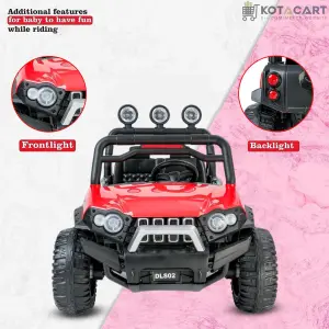 Electric Ride on for Kids | Battery Car For 1 to 7 Year Kids | Car For Kids with Swing Option, Music System, Spring Suspension and Remote Control- Red | Same-Day Delivery in Delhi NCR