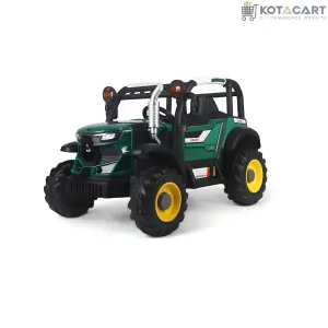 Battery Car for Kids Electric Ride-On Tractor Featuring Dual Control, Age 2-8-Green | Same-Day Delivery in Delhi NCR