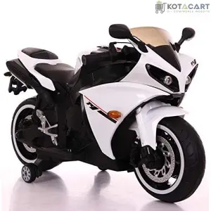 Electric R1 Bike For Kids | Bike For Child | R1 Bike For Kids | Age 1 to 8 Years - White | Same-Day Delivery in Delhi NCR