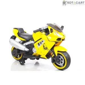 Rechargeable bike for kids| Battery operated bike for kids  12V Battery Operated Ride on Bike for Kids with Hand Race, Music and Lights in Wheels Suitable for Boy | Girls of Age 2 to 6 Years -Yellow | Same-Day Delivery in Delhi NCR