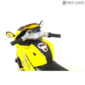 Rechargeable bike for kids| Battery operated bike for kids  12V Battery Operated Ride on Bike for Kids with Hand Race, Music and Lights in Wheels Suitable for Boy | Girls of Age 2 to 6 Years -Yellow | Same-Day Delivery in Delhi NCR