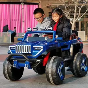 12V 4x4 Electric Blue Big Bdq 1200 Off road Jeep for Child | Music compatible | Spring Suspension & Seat Belt | Same-Day Delivery in Delhi NCR