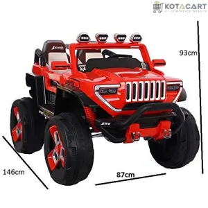 12V 4x4 Electric Blue Big Bdq 1200 Off road Jeep for Child | Music compatible | Spring Suspension & Seat Belt | Same-Day Delivery in Delhi NCR