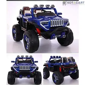 12V 4x4 Electric Blue Big Bdq 1200 Off road Jeep for Child | Music compatible | Spring Suspension & Seat Belt | Same-Day Delivery in Delhi NCR