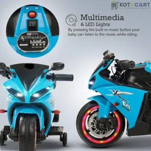 Blue Bike for Kids| 6V Battery | Sturdy Material | Max Load 35 KG | Same-Day Delivery in Delhi NCR