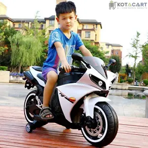 Electric R1 Bike For Kids | Bike For Child | R1 Bike For Kids | Age 1 to 8 Years - White | Same-Day Delivery in Delhi NCR