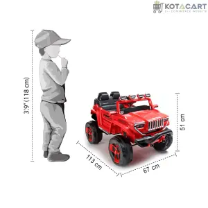 Jumbo-sized 12v 4 Wheel Drive Kids Electric Bugatti Jeep | Single Button start and 2 Point safety harness | Same-Day Delivery in Delhi NCR