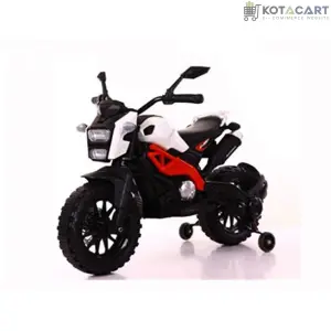 Electric Ride-on Bike for Kids | Battery-Powered Toy with LED Lights, Music, and USB Port | Battery Operated Bike - White,  1 to 4 Year Kids | Same-Day Delivery in Delhi NCR