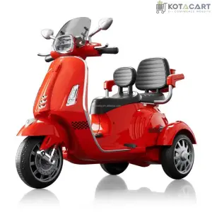 Kotacart | Unisex 2 Seater Big Size Ride-On 12V Battery Vespa scooter with 3 Wheels Power for Children | Same-Day Delivery in Delhi NCR