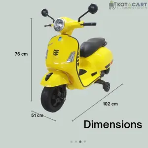 Kotacart | Vespa Rechargeable Battery Operated 12v Ride-on Scooter for Kids (3 to 7 Years) | Same-Day Delivery in Delhi NCR