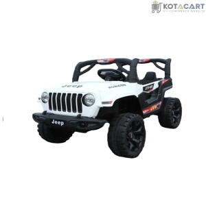 Electric Ride on Jeep for Kids with Music, Led Lights, Swing, Bluetooth Remote and 12V Battery Operated Car for 1  to 4 Years Children to Drive (White) | Same-Day Delivery in Delhi NCR