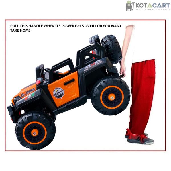 Electric Ride on for Kids | Battery Car For 1 to 7 Year Kids | Car For Kids with Swing Option, Music System, Spring Suspension and Remote Control- Orange | Same-Day Delivery in Delhi NCR - Image 5