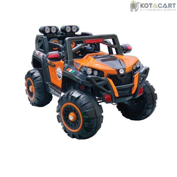 Electric Ride on for Kids | Battery Car For 1 to 7 Year Kids | Car For Kids with Swing Option, Music System, Spring Suspension and Remote Control- Orange | Same-Day Delivery in Delhi NCR