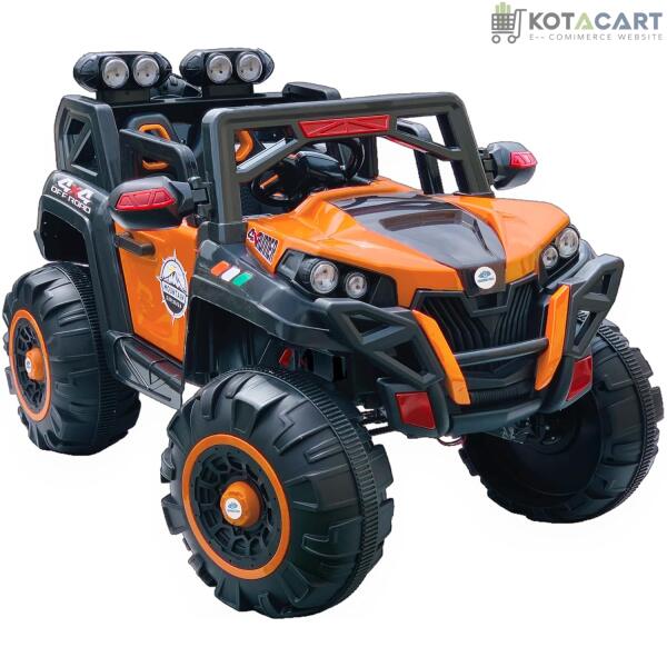 Electric Ride on for Kids | Battery Car For 1 to 7 Year Kids | Car For Kids with Swing Option, Music System, Spring Suspension and Remote Control- Orange | Same-Day Delivery in Delhi NCR - Image 2