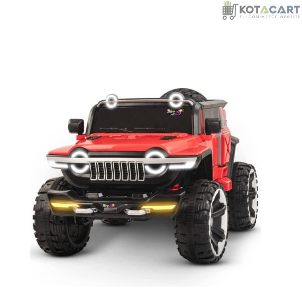 Rechargeable 4x4  Battery Operated Monster Jeep Ride On Kids Jeep with Light, Music, Rechargeable Battery Operated Jeep for Kids Drive (Red) Age 1 to 7 Years | Same-Day Delivery in Delhi NCR - Image 3