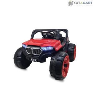 Battery Operated Jeep for Kids   KV695 Big Wheeler |The Electric Ride on Car with 2x6v Batteries, Music System Swing and Remote Jeep for 2 to 4 Years Children to Drive (Red) | Same-Day Delivery in Delhi NCR