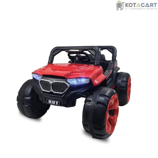 Battery Operated Jeep for Kids   KV695 Big Wheeler |The Electric Ride on Car with 2x6v Batteries, Music System Swing and Remote Jeep for 2 to 4 Years Children to Drive (Red) | Same-Day Delivery in Delhi NCR