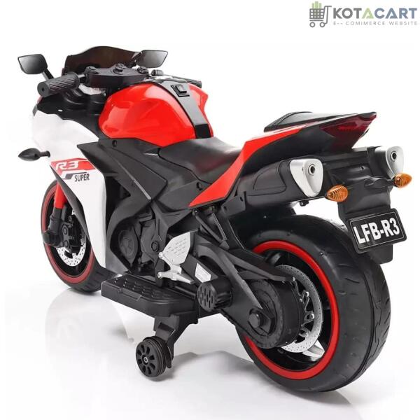 Battery Operated Bike For Kids| R3 Mountain Battery Operated Ride On Motor Bike for Kids, 2 to 7 Years, Red & White | Same-Day Delivery in Delhi NCR - Image 11