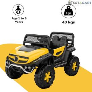 Battery Operated Ride on Jeep for Kids with Music, Lights and Swing- Electric Remote Control Ride on Jeep for Children to Drive of Age 1 to 6 Years-Yellow | Same-Day Delivery in Delhi NCR