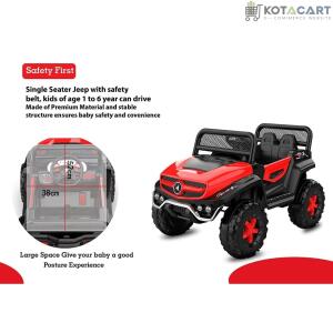 Battery Operated Ride on Jeep for Kids with Music, Lights and Swing- Electric Remote Control Ride on Jeep for Children to Drive of Age 1 to 6 Years-Matelic Red | Same-Day Delivery in Delhi NCR