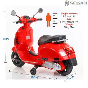 Electric Scooter for Kids | Scooter for Child | Battery Scooter with Foot Accelerator-Red | Same-Day Delivery in Delhi NCR