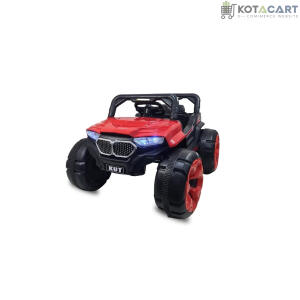 Battery Operated Jeep for Kids   KV695 Big Wheeler |The Electric Ride on Car with 2x6v Batteries, Music System Swing and Remote Jeep for 2 to 4 Years Children to Drive (Red) | Same-Day Delivery in Delhi NCR