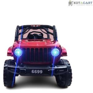 Battery Operated Car For Kids |Electric Ride on Jeep for Kids with Music, Led Lights, Swing, Bluetooth Remote and 12V Battery Operated Car for 1 to 4 Years Children to Drive (Metallic Red) | Same-Day Delivery in Delhi NCR