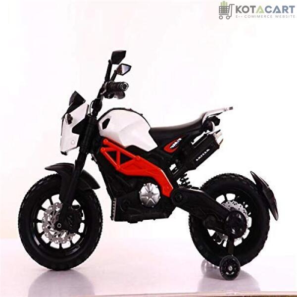 Electric Ride-on Bike for Kids | Battery-Powered Toy with LED Lights, Music, and USB Port | Battery Operated Bike - White,  1 to 4 Year Kids | Same-Day Delivery in Delhi NCR - Image 11