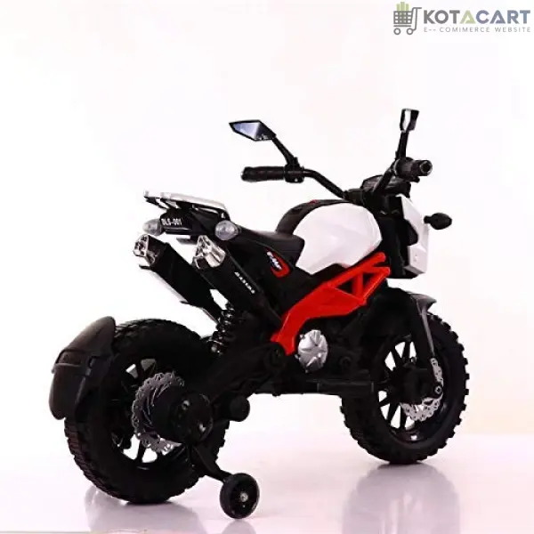 Electric Ride-on Bike for Kids | Battery-Powered Toy with LED Lights, Music, and USB Port | Battery Operated Bike - White,  1 to 4 Year Kids | Same-Day Delivery in Delhi NCR - Image 9