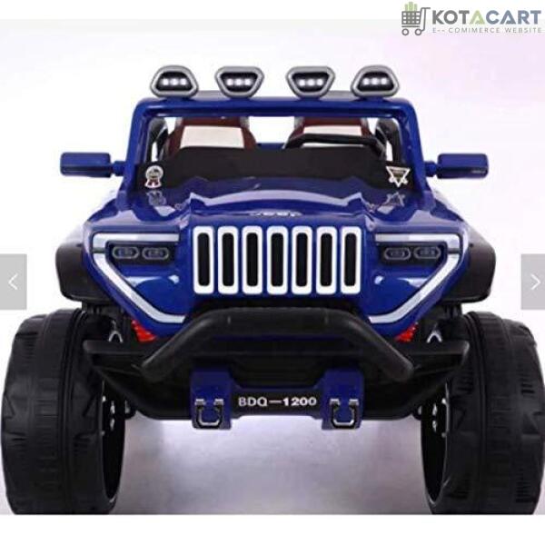 12V 4x4 Electric Blue Big Bdq 1200 Off road Jeep for Child | Music compatible | Spring Suspension & Seat Belt | Same-Day Delivery in Delhi NCR