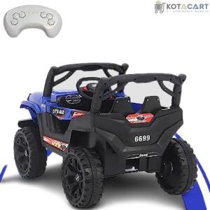 Electric Ride on Jeep for Kids with Music, Led Lights, Swing, Bluetooth Remote and 12V Battery Operated Car for 1 to 4 Years Children to Drive (Blue) | Same-Day Delivery in Delhi NCR