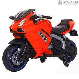 Battery Operated Electric Sports Ride on Battery Bike for 1 to 6 Years Kids/Boys/Girls with 12V Battery Operated/Music System/Working Lights/Training Wheels-Red | Same-Day Delivery in Delhi NCR