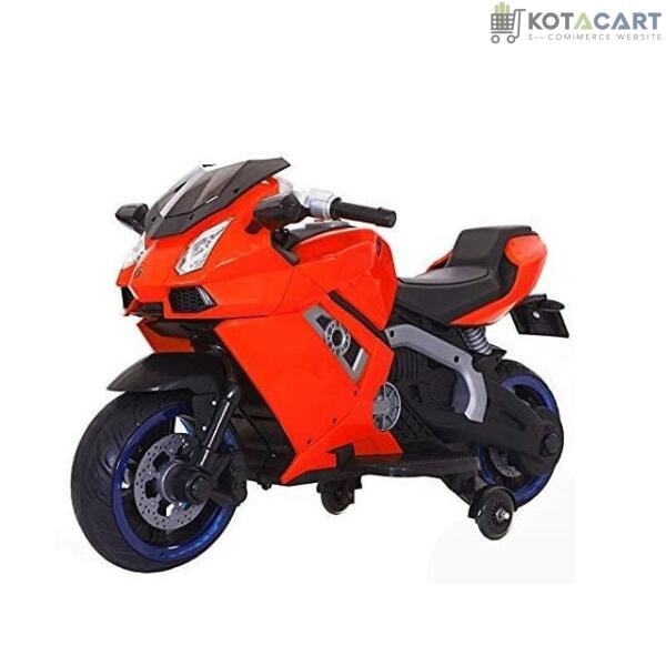 Battery Operated Electric Sports Ride on Battery Bike for 1 to 6 Years Kids/Boys/Girls with 12V Battery Operated/Music System/Working Lights/Training Wheels-Red | Same-Day Delivery in Delhi NCR