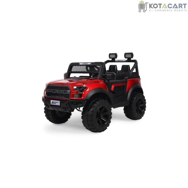 Battery Operated 4x4 Big Size Jeep 12V Battery Jeep Battery Operated Ride On - Dark Red | Same-Day Delivery in Delhi NCR