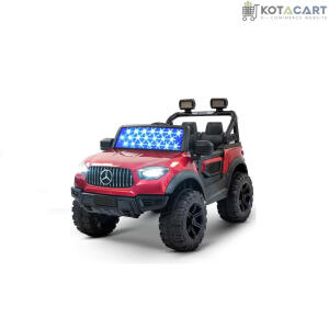 Battery Operated Jeep for Kids, Ride on Toy Kids Car with Windshield Light & Music | Kids Big Electric Car Jeep | Rechargeable Battery Car for Kids to Drive 3 to 6 Years-Red | Same-Day Delivery in Delhi NCR