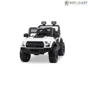 Battery Operated Car For Kids  POBO King White Battery Operated Jeep for Kids Ride on Toy Kids Car with Bluetooth Music & Light Electric Car Jeep Age 1 to 7 Years | Same-Day Delivery in Delhi NCR