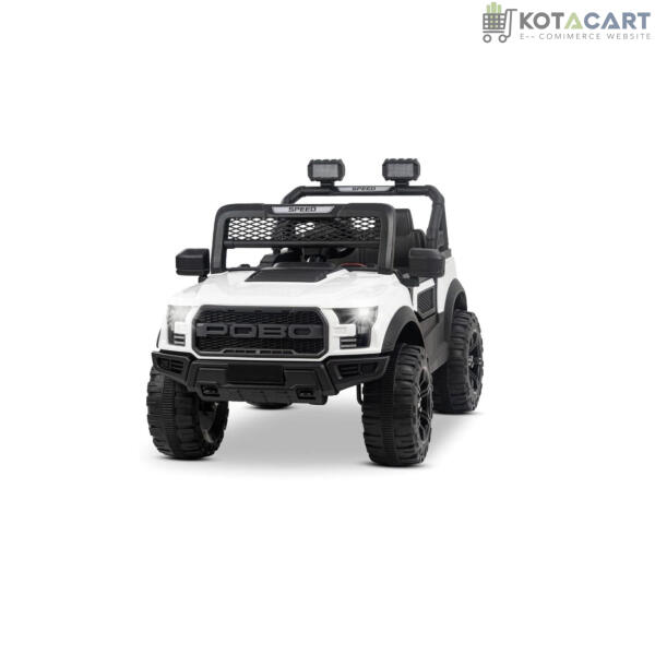 Battery Operated Car For Kids  POBO King White Battery Operated Jeep for Kids Ride on Toy Kids Car with Bluetooth Music & Light Electric Car Jeep Age 1 to 7 Years | Same-Day Delivery in Delhi NCR - Image 2