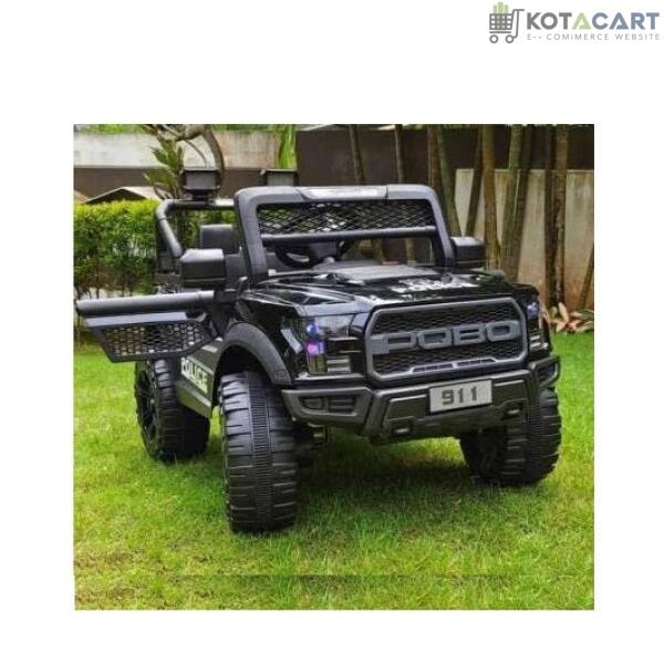 Battery Operated 4x4 Big Size Jeep 12V Battery Jeep Battery Operated Ride On - Black | Same-Day Delivery in Delhi NCR