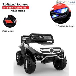 Battery Operated Ride on Jeep for Kids with Music, Lights and Swing- Electric Remote Control Ride on Jeep for Children to Drive of Age 1 to 6 Years, White | Same-Day Delivery in Delhi NCR