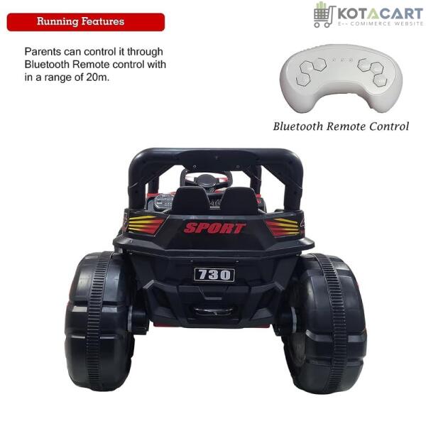 Battery Operated Jeep for Kids   KV695 Big Wheeler |The Electric Ride on Car with 2x6v Batteries, Music System Swing and Remote Jeep for 2 to 4 Years Children to Drive (Red) | Same-Day Delivery in Delhi NCR - Image 10