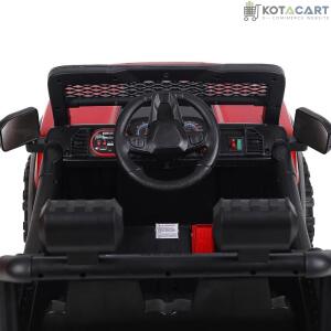 Battery Operated 4x4 Big Size Jeep 12V Battery Jeep Battery Operated Ride On - Dark Red | Same-Day Delivery in Delhi NCR