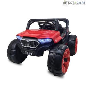 Battery Operated Jeep for Kids   KV695 Big Wheeler |The Electric Ride on Car with 2x6v Batteries, Music System Swing and Remote Jeep for 2 to 4 Years Children to Drive (Red) | Same-Day Delivery in Delhi NCR