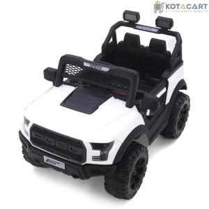 Battery Operated Car For Kids  POBO King White Battery Operated Jeep for Kids Ride on Toy Kids Car with Bluetooth Music & Light Electric Car Jeep Age 1 to 7 Years | Same-Day Delivery in Delhi NCR